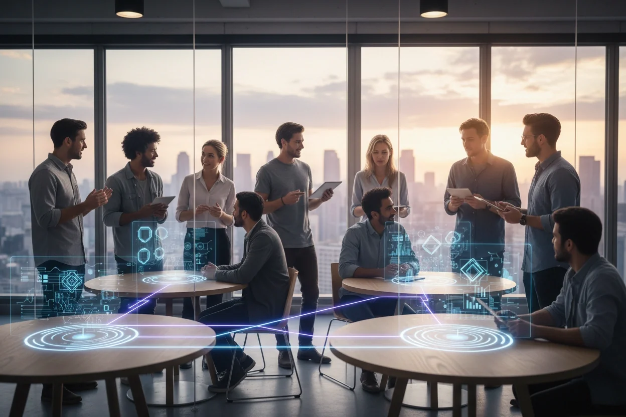Professional image illustrating 2. Foster Collaboration Through Networking Opportunities